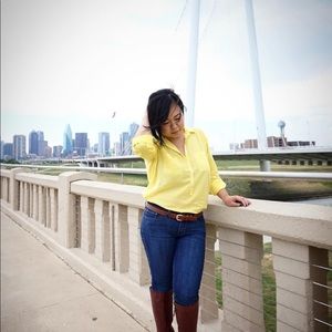 Loft - Yellow Popover Buttoned Top